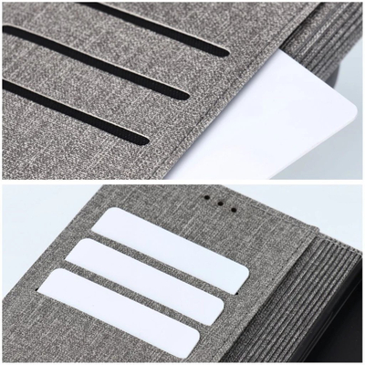Kopertinë libri GOMMA për Xiaomi Redmi Note 14 4G, me xhepa për karta, gri
