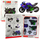 Lodër motoçikletë metalike DIY 1:14, set për montim, jeshile blu