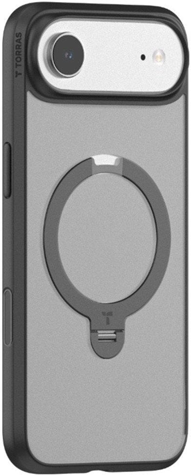 Kapak telefoni TORRAS Ostand Spin Series për iPhone 17 Air, me MagSafe, me këllëf mbështetës, i zi