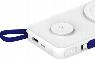 Powerbank 3MK PastelUp, 10000mAh, MagSafe Wireless, i bardhë
