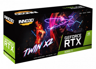 Kartelë grafike INNO3D nVidia GeForce RTX 3060 Ti, 8GB GDDR6, 1665MHz, e zezë