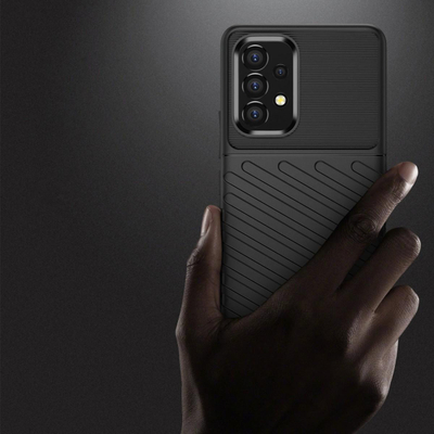Kapotë mbrojtëse Hurtel Thunder Case për Samsung Galaxy A53 5G, TPU i butë, e fortë, blu