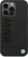 Mbrojtëse telefoni BMW iPhone 14 Pro Hot Stamp Metal Logo, lëkurë, Qi, e zezë