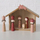 Stallë dekorative druri Wooden Nativity Scene, 25 x 10 x 20 cm, stil minimalist, ngjyrë natyrale