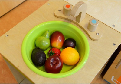 Lavaman loje Masterkidz Sink, prej druri, legen plastik, jeshile natyrale