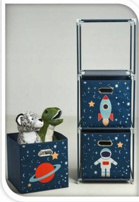 Raft për kalamoj Astronaut, 3 kuti pëlhure, 102x35x35 cm, blu