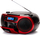 Radio kasetofon portabël Aiwa BBTC-660DAB, me CD USB Bluetooth, DAB+ FM, i kuq e zi