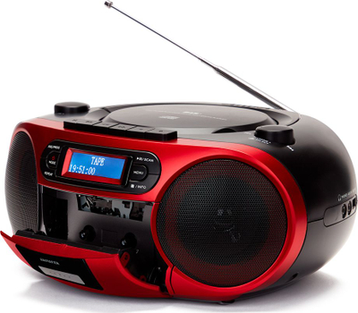 Radio kasetofon portabël Aiwa BBTC-660DAB, me CD USB Bluetooth, DAB+ FM, i kuq e zi