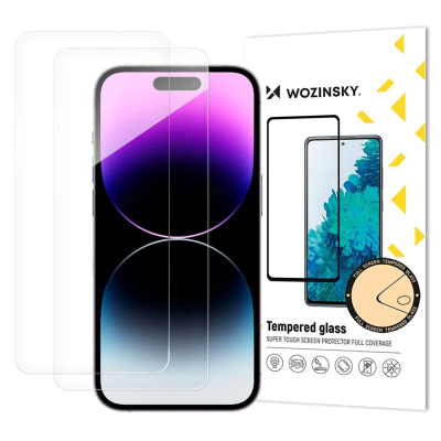 Xham mbrojtës Wozinsky për iPhone 17 Pro Max edhe 16 Pro Max, tempered glass, set me 2 copa, transparent