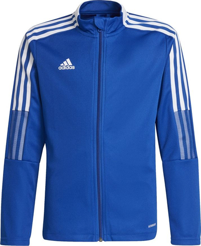 Bluzë sportive për kalamaj adidas Tiro 21 Track Jr GM7315, AEROREADY, poliester i ricikluar, blu