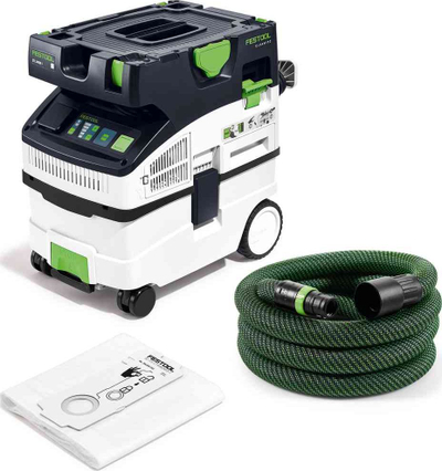 Aspirator industrial Festool CTL MIDI 574832, 1200W, depozitë 15L, i bardhë