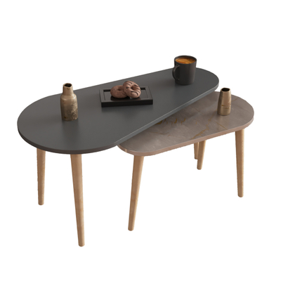 Set tavolina për kafe Aprilia 2-pjesësh (HM18179.06), gri