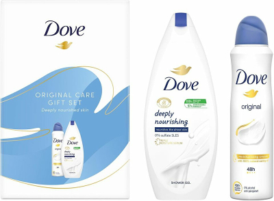 Set për trup Dove Original, Xhel dushi 250 ml + Antiperspirant 150 ml