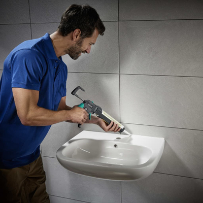 Pistoletë silikoni Wolfcraft MG550, 310ml, gri