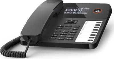Telefon tavoline Gigaset Desk 600, me kabllo, me ekran LC, i zi