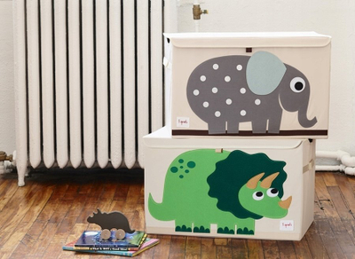Kuti lodrash 3 Sprouts Toy Chest, palosëse, dinosaur, bezhë