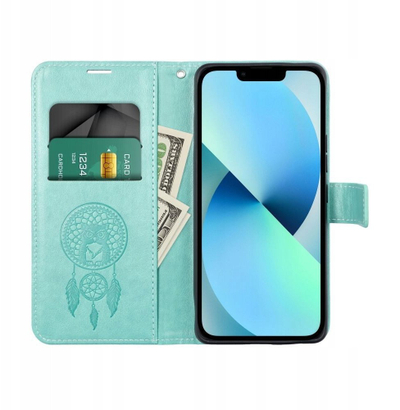 Këllëf telefoni OEM MEZZO Book Case, për Samsung A17 Oppo A17k, motiv Dreamcatcher, jeshil