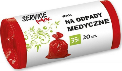Thasë mbeturinash mjekësore Stella, 35L, 20 copë, të kuq