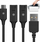 Kabllo karikuse JYS për Nintendo Switch, USB në USB-C + 2xJoy-Coni, e zezë