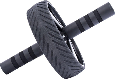 Rrotë barku PURE 2 IMPROVE Ab Wheel Roller, plastikë e fortë, doreza me jastëk, e zezë