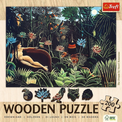 Puzzle druri Trefl Wood Craft The Dream, 200 pjesë, Henri Rousseau