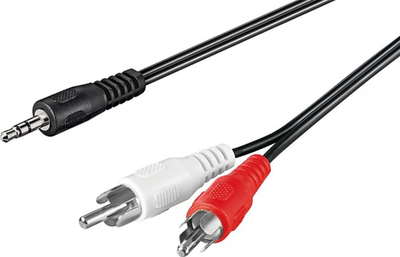 Kabllo audio Wentronic Goobay 50777, 3.5 mm në 2x RCA, 20 m, e zezë