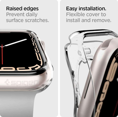 Mbështjellës për orë inteligjente Spigen Rugged Armor, për Apple Watch 44 45mm, transparent