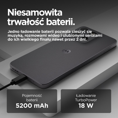 Мобилен телефон Моторола Мото G15 Пауер, 8GB RAM, 128GB, сив