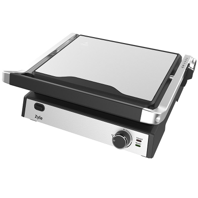 Grill elektrik Zyle ZY017EG, 2000W, pllaka që s'ngjisin, inox i zi