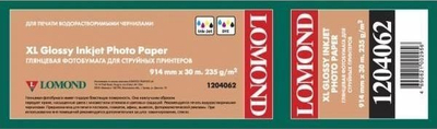 Letër fotografike Lomond XL me shkëlqim për inkjet, 235 g/m2, në rrotull 914mm 30m, e bardhë