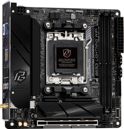 Pllakë amë ASRock B650I, AMD B650, Socket AM5, 2 slota, Bluetooth, Wi-Fi 6, Mini ITX