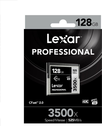 Kartë kujtese Lexar Professional 3500X CFast 2.0, 128GB, 525MB/s, e zezë