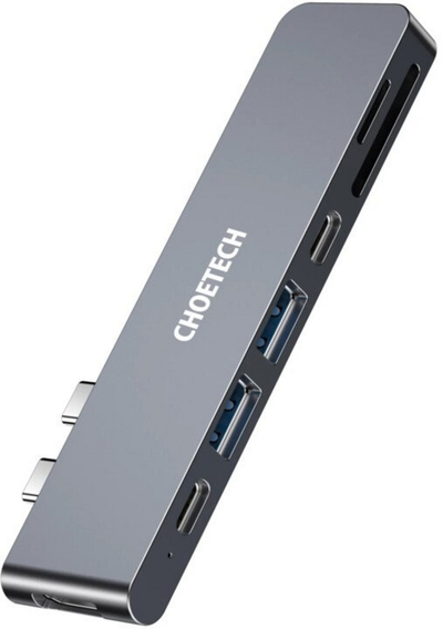 Hub Choetech, HUB-M14, USB-C, 2x USB-A 3.0, HDMI 4K, PD 100W, lexues karte