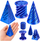 Lodër antistres sensorike 3D Rotating Cones, set figurina plastike, për kalamaj dhe të rritur, blu metalike
