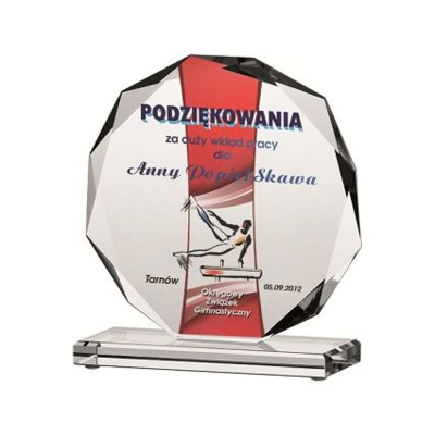 Kupë trofeu LuxorJet Victoria Sport Glass, xham, printim me ngjyra, transparente