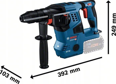 Çekiç rrotullues pa fishë Bosch GBH 18V-28 CF Professional, 18V, me bateri, blu