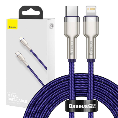Kabllo USB Baseus USB C në Lightning, 2m, 20W PD, lejla