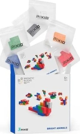 Lodër magnetike Pixio Bright Animals Story, 90 blloqe, me ngjyra