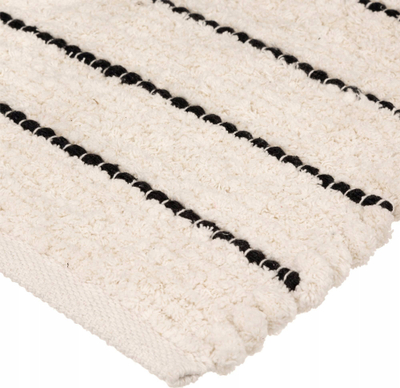 Tapet për banjo 5five Simply Smart STRIPED, pambuk, 50 x 120 cm, i bardhë me vija të zeza