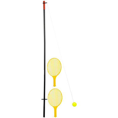 Set tenisi për kopsht Enero Ground Swingball Rotor Spin, 145 cm, 2 raketa plastike, i verdhë