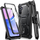 Kapak telefoni i-Blason Armorbox për Samsung Galaxy A15 2024, me xham mbrojtës, me këmbë mbajtëse, i zi