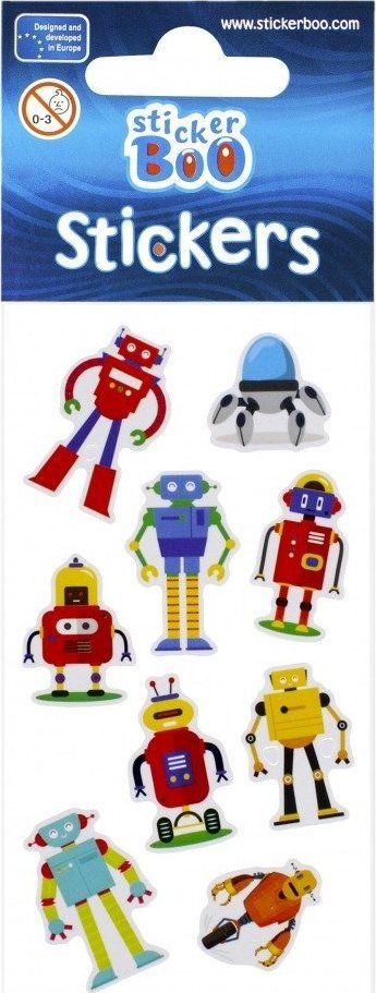 Ngjitëse Stickerboo S-BOO Robots, set me robotë, shumëngjyrëshe