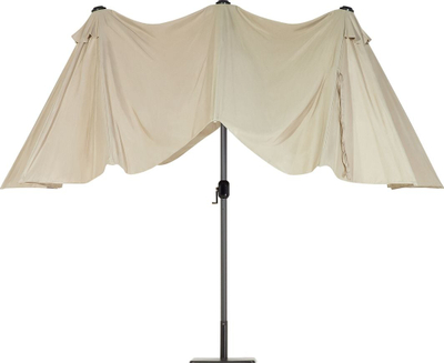 Çadër kopshti Beliani Sibilla, diametër 460 cm, alumini, bezhë