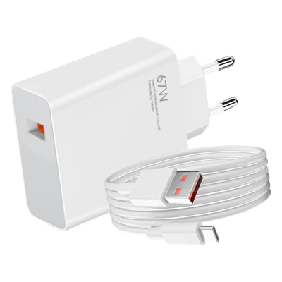 Karikues Xiaomi HyperCharge Combo, 67W, USB Type-A, i bardhë