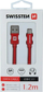 Kabllo USB Swissten USB A në micro USB, 1.2m, 3A, e kuqe