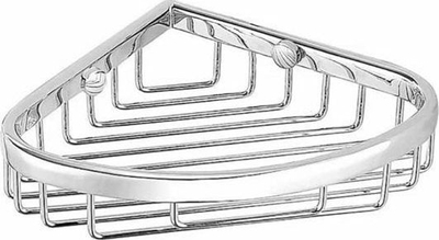 Аголна кошничка Stella Corner Basket 16.023, метал хромиран, 12 x 12 x 3 cm, сребрена