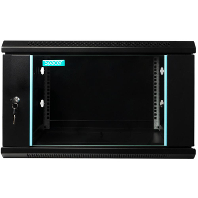 Kabinet muror 19" Spacer SPCW-6U-450-BK-03, 6U, 600x450mm, i zi