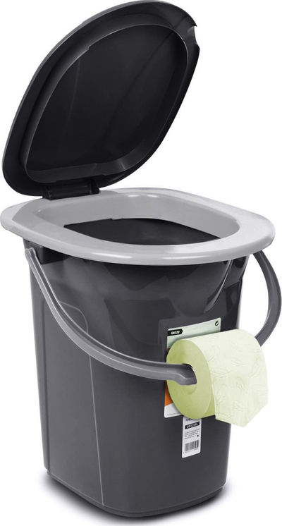 Tualet portativ GreenBlue GB320, 19L, i lehtë për udhëtim, gri e errët