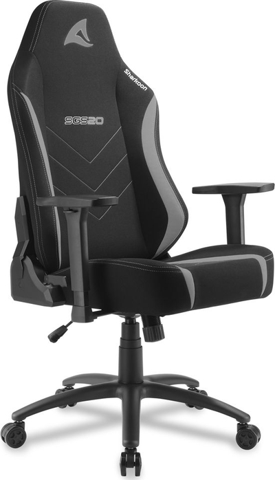 Karrige gaming Sharkoon SKILLER SGS20 Fabric, shtrirje mbështetëse gjer në 160°, mban deri 120 kg, e zezë