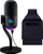 Mikrofon Logitech G Yeti GX me Litra Glow, dinamik USB, RGB, i zi